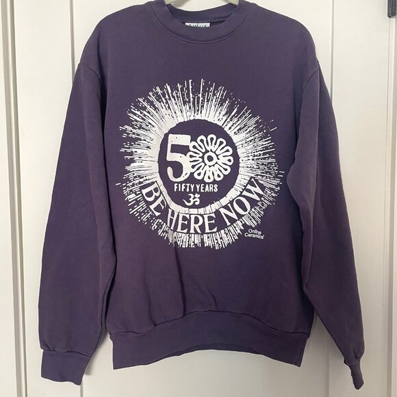Online Ceramics "Be Here Now" 50 Years Crew Sweatshirt, Size Medium Unisex - Picture 2 of 5